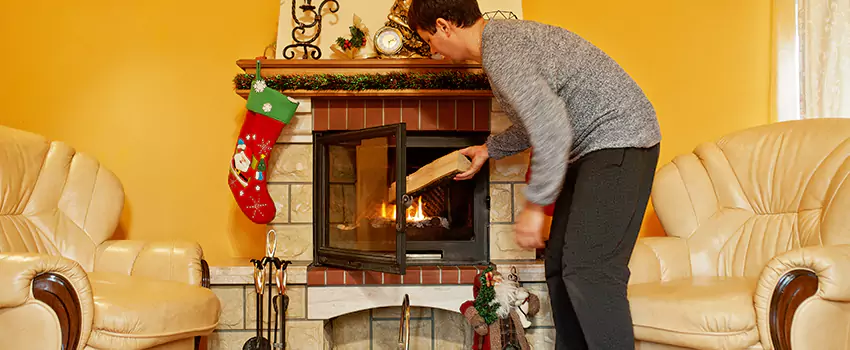 Rusted Metal Fireplace Restoration in West Bend, Wisconsin